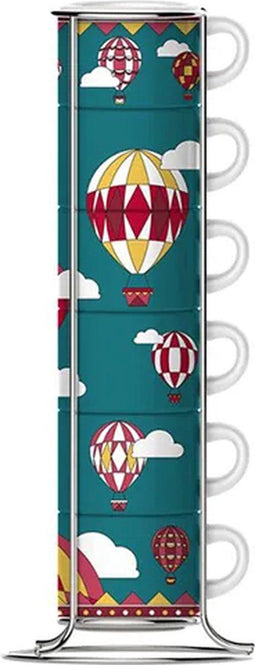 Bialetti Winter Wonderland Balloons Espresso Kopjes in rek - 6 stuks