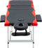 vidaXL - Massagetafel - inklapbaar - 3 - zones - aluminium - zwart - en - rood