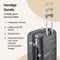 SKYCASES Urban Adventurer - Grote Reiskoffer - 110L - Cijferslot - 49x30x75cm - Antraciet V2