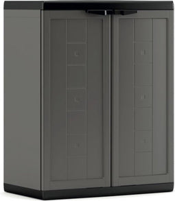 Jolly lage kast - 1 plank - 68x39x85 cm - donker grijs/zwart