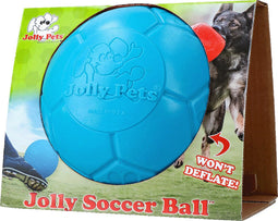 Jolly Pets Jolly Soccer Ball Ø 20 cm – Stevig Hondenspeelgoed – Apporteerspeelgoed met vanillegeur – Drijvend honden speelgoed – Licht Blauw