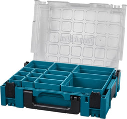 Makita 191X80-2 - Mbox Organizer - 13 verstelbare inzetbakken - Zwart/Turquoise