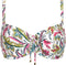 Cyell Wajang Floral - Bikinitop Niet Voorgevormd Met Beugel - Maat 38D - Wit/Paars/Groen