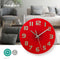 Nedis Wandklok - Diameter: 300 mm - Glas - Rood