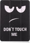 iMoshion Tablet Hoes Geschikt voor iPad Air 4 (2020) /iPad Air 11 inch (2024) M2 / iPad Air 5 (2022) - iMoshion Design Trifold Bookcase - Zwart /Don't touch