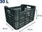 AMIGO Fietskrat 30 Liter - 100% Gerecycled Kunststof - Donkergrijs