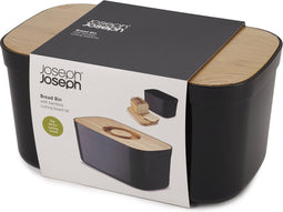 Joseph Joseph Broodtrommel incl. Snijplankdeksel - 18x21,5x35,5 cm - Zwart