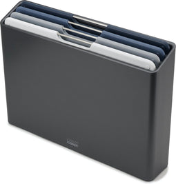 Joseph Joseph - Folio Large 4 Snijplanken in Houder Graphite - Polypropyleen - Grijs