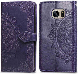 iMoshion Hoesje Geschikt voor Samsung Galaxy S7 Hoesje Met Pasjeshouder - iMoshion Mandala Bookcase - Paars