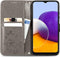 iMoshion Hoesje Geschikt voor Samsung Galaxy A22 (5G) Hoesje Met Pasjeshouder - iMoshion Klavertje Bloemen Bookcase - Grijs