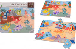 Joueco Houten Dino Noppenpuzzel, 7st..