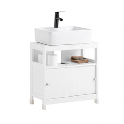 SoBuy BZR185-W - Wastafelonderkast - Schuifdeuren - Wit