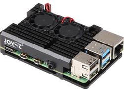Joy-it Armor Case BLOCK ACTIVE SBC-behuizing Geschikt voor serie: Raspberry Pi Incl. actieve koeler Zwart
