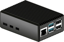 Joy-it RB-AlucaseP5-08 SBC-behuizing Geschikt voor serie: Raspberry Pi Incl. passieve koeler Zwart