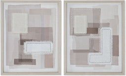 Canvas Home ESPRIT Beige Grijs Abstract Modern 40 x 2,5 x 50 cm (2 Stuks)