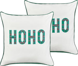 JOYCANDY - Sierkussen set van 2 - Wit - 45 x 45 cm - Katoen