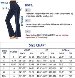 JOYSPELS bootcut yogabroek met zijzakken voor dames, bootleg yogabroek buikcontrole, hoog getailleerde yogabroek geschikt voor kantoor, sportschool, casual, joggen, yoga - maat L