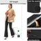 JOYSPELS bootcut yogabroek met zijzakken voor dames, bootleg yogabroek buikcontrole, hoog getailleerde yogabroek geschikt voor kantoor, sportschool, casual, joggen, yoga - maat L