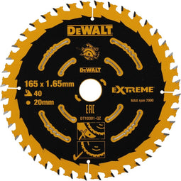 DeWalt DT10301-QZ - Cirkelzaagblad Extreme 165x20mm 40T - Kerf 1,65mm (1 stuk)