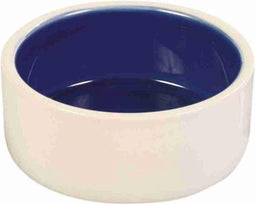 TRIXIE VOERBAK KERAMIEK CRÈME / BLAUW