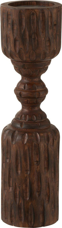J-Line kaarshouder Zuil - hout - donkerbruin - large