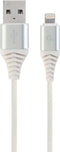 Gembird CC-USB2B-AMLM-2M-BW2 - USB A naar Apple Lightning Kabel - 200cm - Wit Zilver