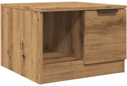 vidaXL - Salontafel - 50x50x36 - cm - bewerkt - hout - artisanaal - eikenkleur
