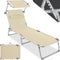 tectake® Ligstoel - Opvouwbaar Ligbed - 4-voudig verstelbare rugleuning - Beige
