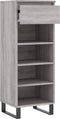 vidaXL - Schoenenkast - 40x36x105 - cm - bewerkt - hout - grijs - sonoma
