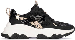 POSH by Poelman GIGI - Dames sneakers - Chunky zool 3.5 cm - Zwart/beige