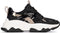 POSH by Poelman GIGI - Dames sneakers - Chunky zool 3.5 cm - Zwart/beige