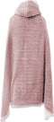 Linnick Flanel Fleece Deken + Hoodie met Capuchon Croco - rosé - 140x200cm - 130x180cm - Plaid