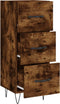 vidaXL - Dressoir - 34,5x34x90 - cm - bewerkt - hout - gerookt - eiken