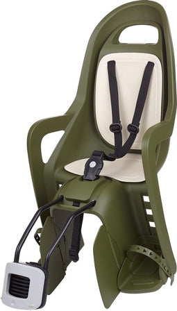 Polisport Groovy Maxi FF - Achterzitje - Ergonomisch ontwerp met 3-punts gordel - Donkergroen/creme