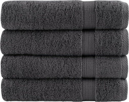 vidaXL - Badhanddoeken - SOLUND - 4 - st - 600 - g/m² - 70x140 - cm - antraciet