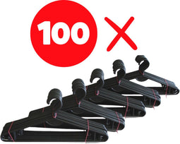 Synx Tools Kledinghangers Kleerhangers - Zwart - 100 Stuks - Broekhangers - Hanger - Voordeelverpakking 100 stuks - Ophangers - Roklat - Multi Pack 100 stuks - Kapstokken