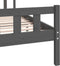 vidaXL - Bedframe - massief - hout - grijs - 140x190 - cm