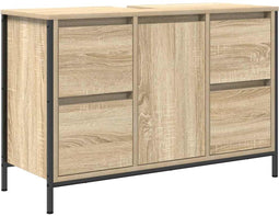 vidaXL - Wastafelkast - met - lades - 90x34,5x60 - cm - sonoma - eikenkleurig