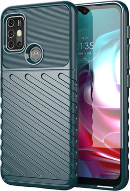 iMoshion Hoesje Geschikt voor Motorola Moto G30 / Moto G20 / Moto G10 Power / Moto G10 Hoesje Siliconen - iMoshion Thunder Backcover - Groen