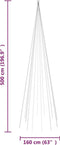 vidaXL - Vlaggenmast - kerstboom - 732 - LED's - warmwit - 500 - cm
