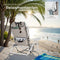 tectake® Strandstoel Coral - Opvouwbare Campingstoel - 5-voudig Verstelbare Rugleuning - Beige