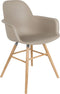 Zuiver Albert Kuip Eetkamerstoelen met armleuning Taupe - Set van 2