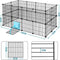 Eugad Puppyren 142x72x72 cm - Opvouwbare Metalen Dierenren - Stevige Panelen met Deur - Zwart/Metaal