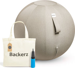 Backerz Zitbal 65 CM - Ergonomische Zitbal met Hoes - Zandgrijs