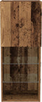 vidaXL - TV-kast - met - LED-verlichting - Oud - Hout - 40,5x30x102 - cm