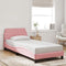 vidaXL - Bedframe - met - hoofdeinde - zonder - matras - 90x190 - cm - fluweel - roze