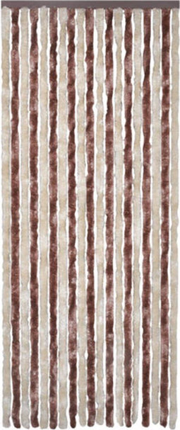 vidaXL - Vliegengordijn - 90x200 - cm - chenille - beige - en - lichtbruin