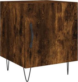 vidaXL - Nachtkastje - 40x40x50 - cm - bewerkt - hout - gerookt - eikenkleurig