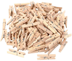 Creotime Mini wasknijpers, afm 30x3 mm, berkehout, 100 stuks