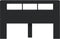 Hoofdeinde met LED 160x18,5x103,5 cm bewerkt hout zwart